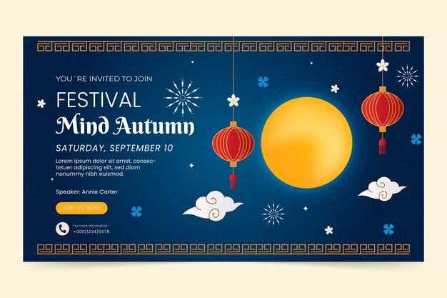 Gradient webinar template for mid-autumn festival celebration