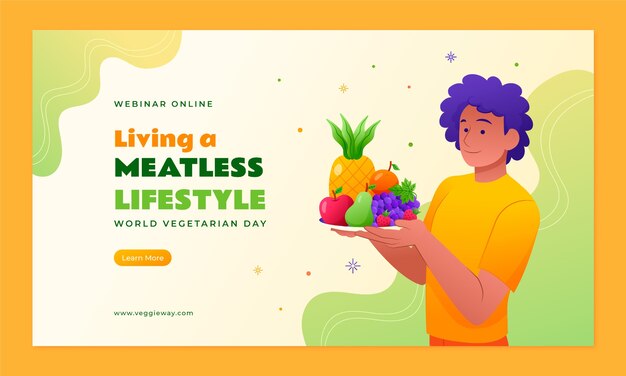 Gradient webinar template for world vegetarian day celebration