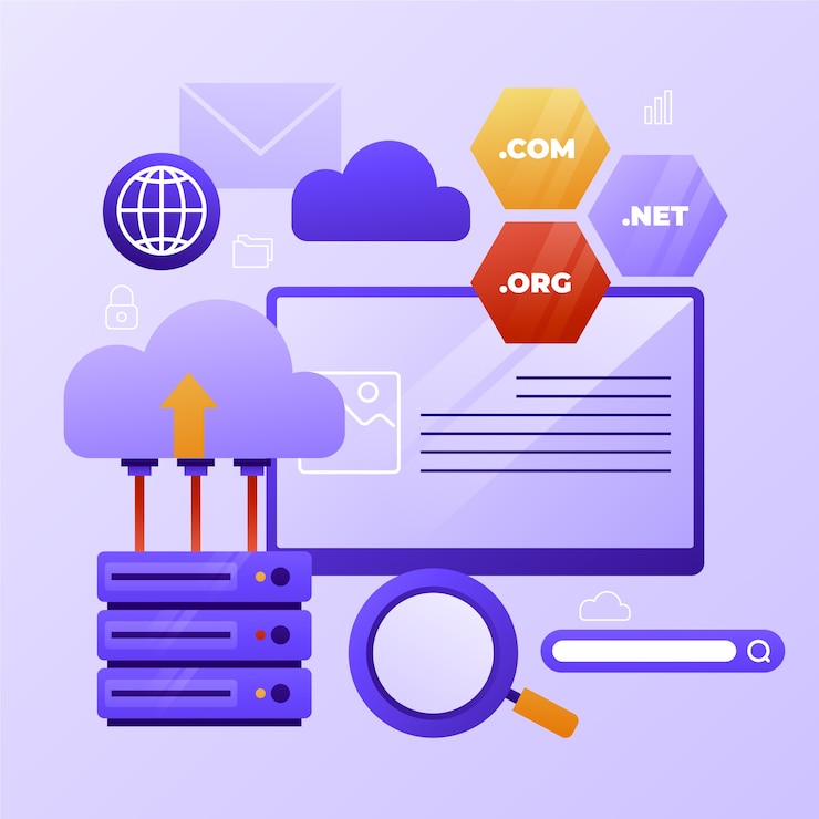 Free Vector gradient  website hosting illustration
