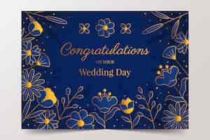 Бесплатное векторное изображение Градиентная свадебная поздравительная открытка