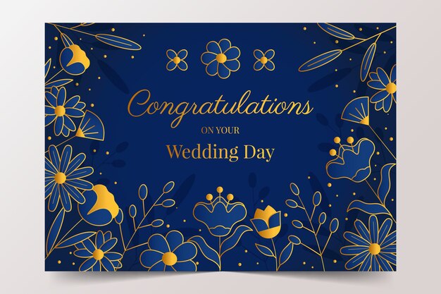 Gradient wedding congratulations card
