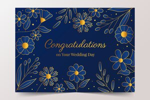 Gradient wedding congratulations card