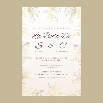 スペイン語​で​の​グラデーション​の​結婚式​の​招待状