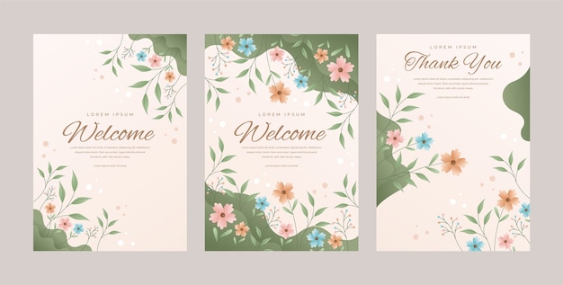 Free vector gradient welcome card template