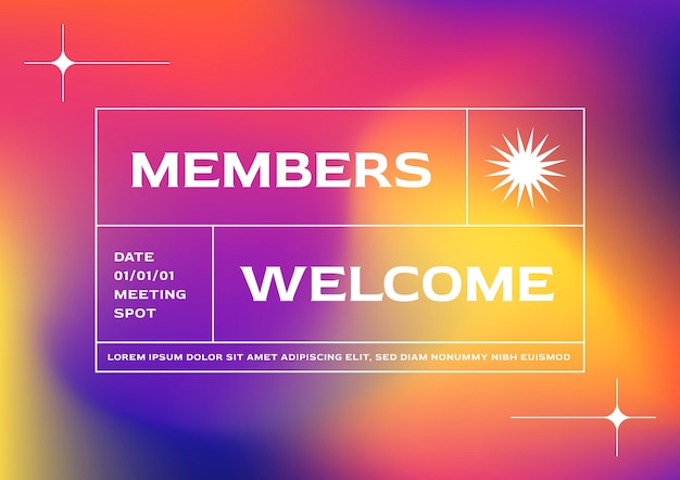 Gradient welcome card template