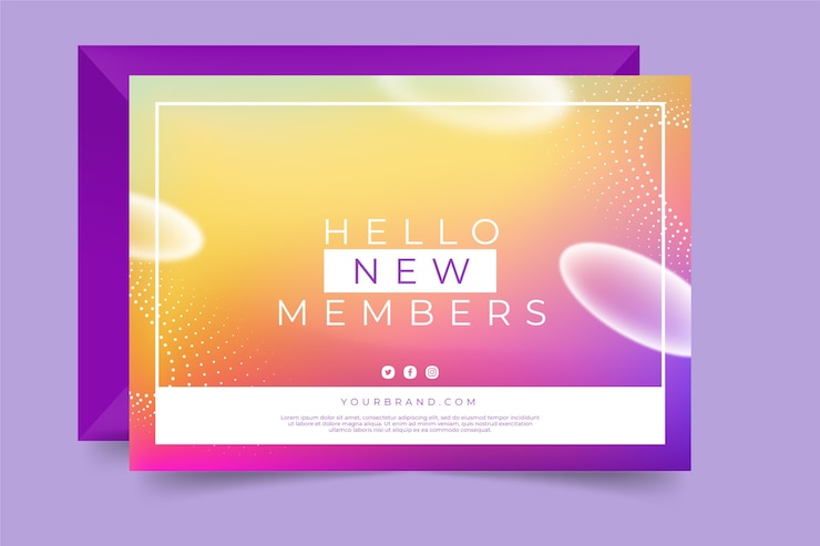 無料Vector グラデーションウェルカムカードテンプレート