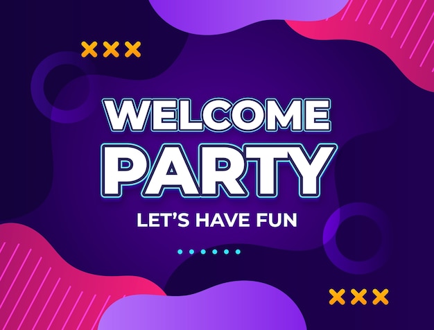 Free vector gradient welcome party photocall template