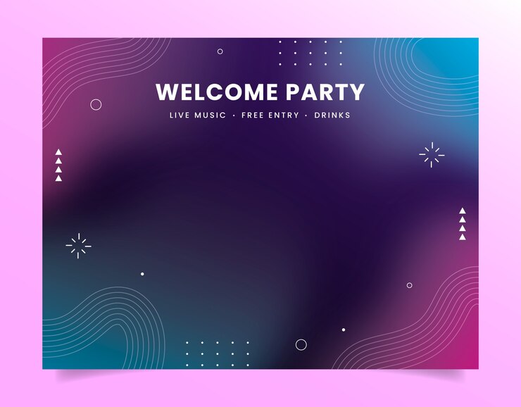 무료 Vector 그라디언트 환영 파티 포토 콜