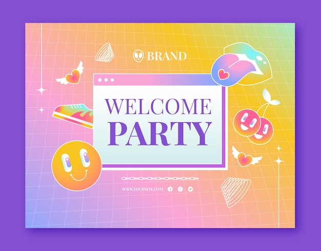 Free vector gradient welcome party photocall