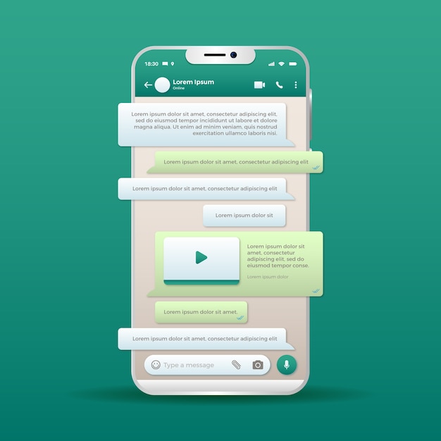 Free vector gradient whatsapp chat template