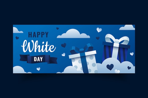 Free vector gradient white day horizontal banner