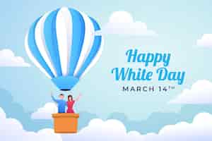 Free vector gradient white day horizontal banner