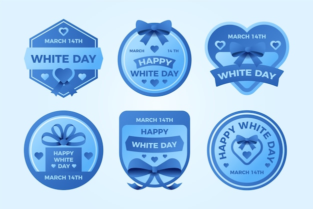 Gradient white day labels collection