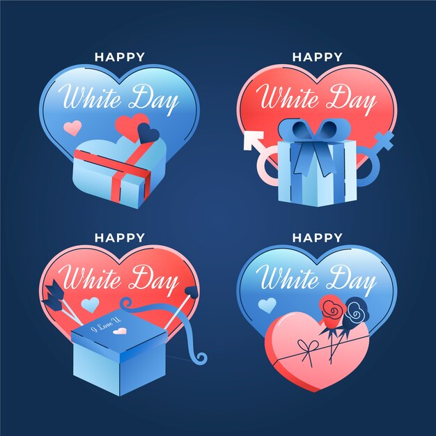 Gradient white day labels collection