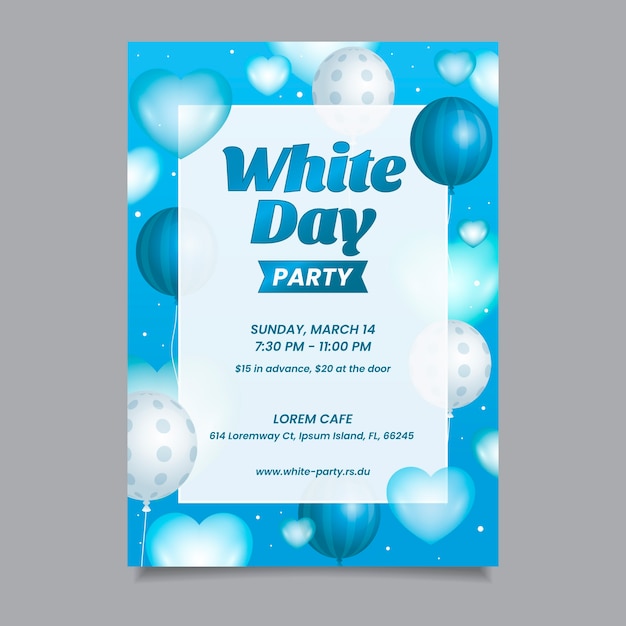 Gradient white day vertical flyer template