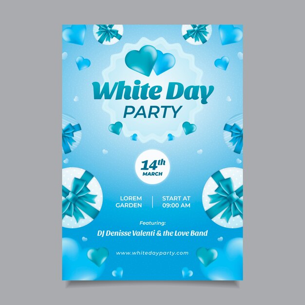 Free vector gradient white day vertical flyer template