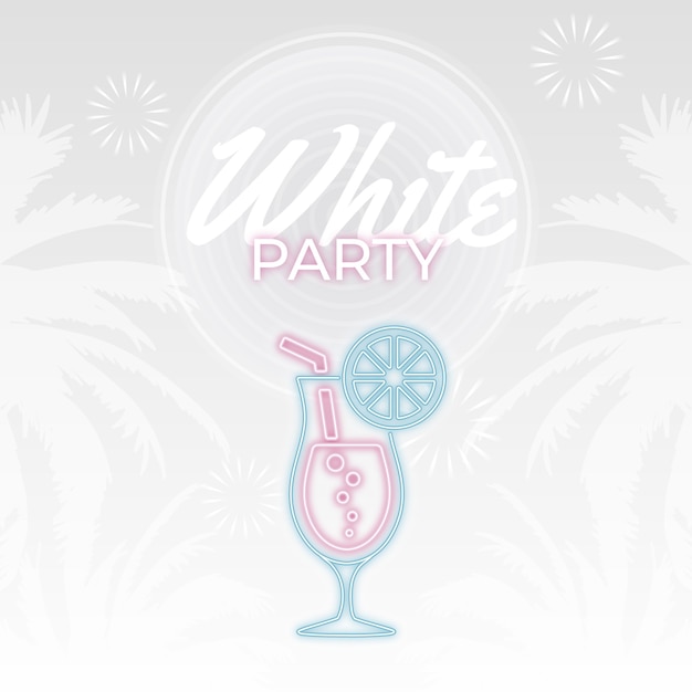 Gradient white party cocktail illustration