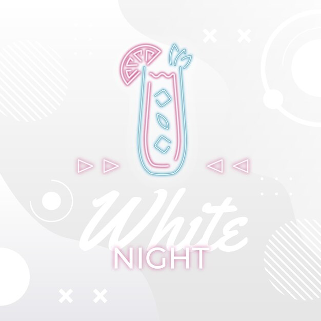 Gradient white party drink illustration