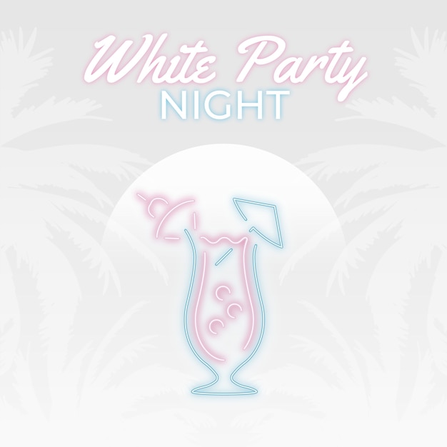 Gradient white party illustration with drink