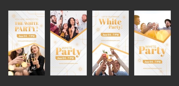 グラデーションホワイトパーティーInstagramストーリーテンプレート