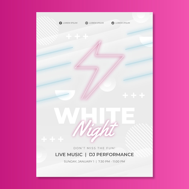 Free vector gradient white party poster template