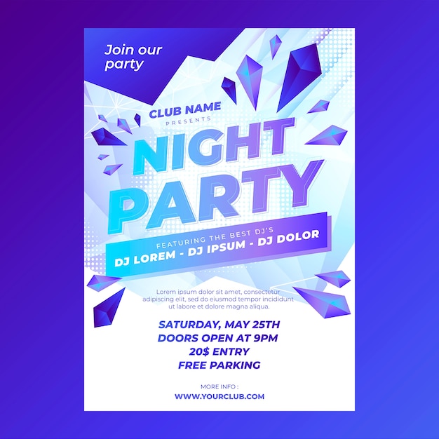 Gradient white party template