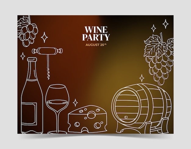 Gradient wine party photocall template