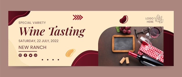 Gradient wine party twitter header template