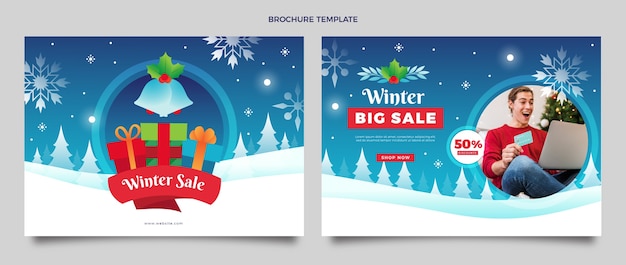 Free vector gradient winter brochure template