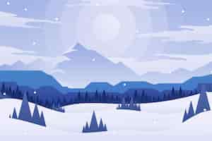 Бесплатное векторное изображение Градиентный зимний пейзаж
