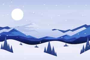 Free vector gradient winter landscape