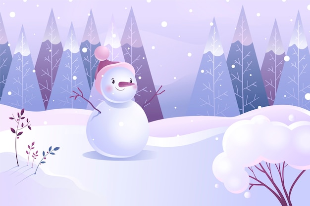 Бесплатное векторное изображение Градиентный зимний пейзаж