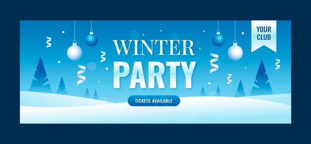 Gradient winter party facebook cover