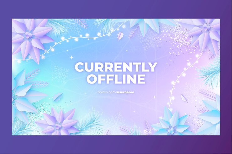 無料Vector グラデーションウィンターパーティーtwitchの背景