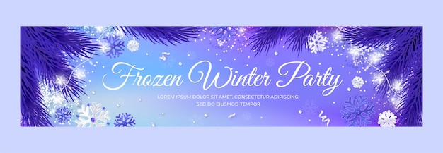 Free vector gradient winter party twitch banner