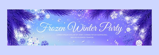 Gradient winter party twitch banner