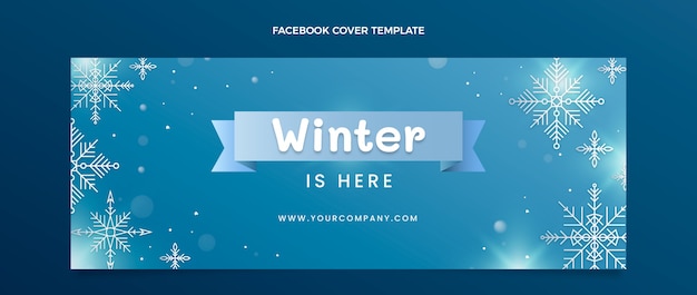 Gradient winter social media cover template