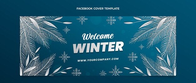 Gradient winter social media cover template