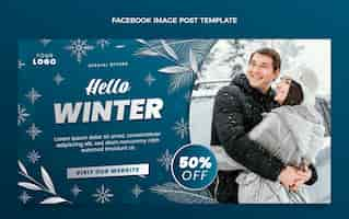 Free vector gradient winter social media post template