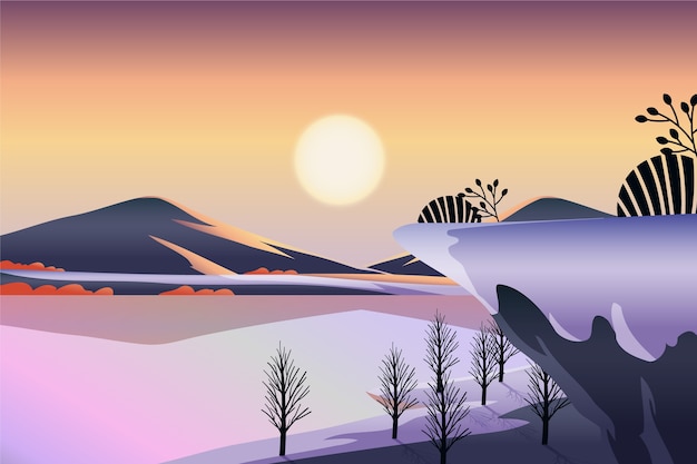 Free vector gradient winter solstice background