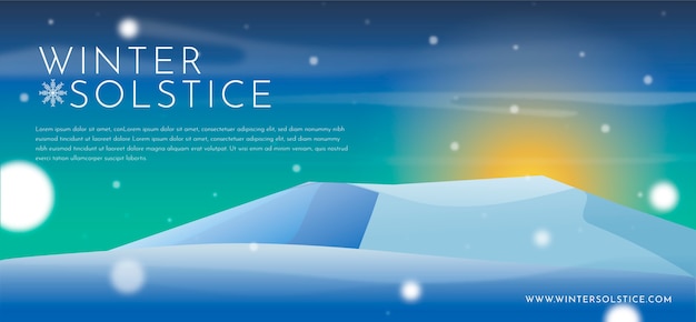 Gradient winter solstice horizontal banner