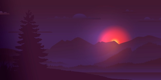 Gradient winter solstice illustration