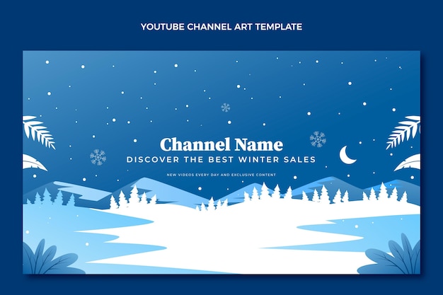 Gradient winter youtube channel art