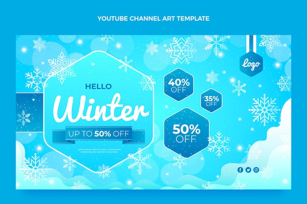 Gradient winter youtube channel art