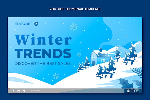 Free vector gradient winter youtube thumbnail