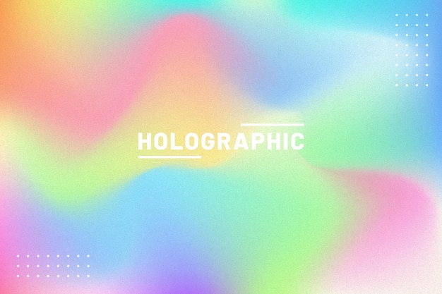 Free vector gradient with grain holographic banner background