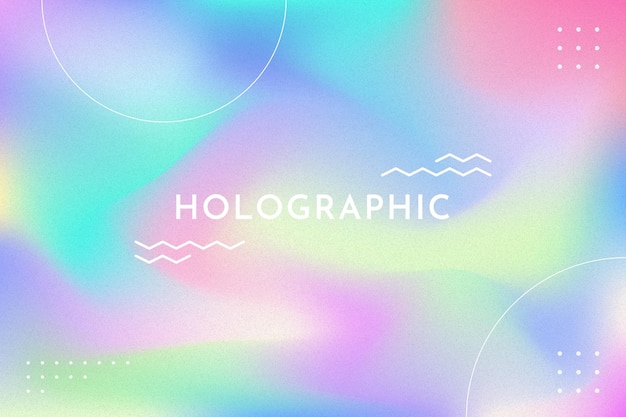 Free vector gradient with grain holographic banner background