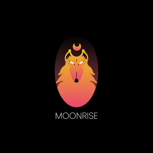 gradient wolf logo template