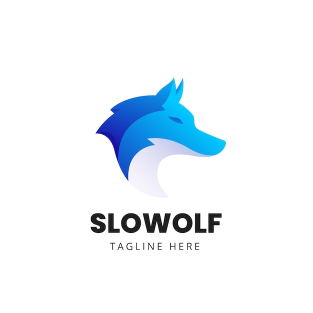 Бесплатное векторное изображение Градиент волк логотип