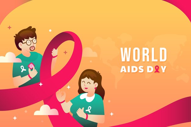 Gradient world aids day background